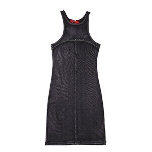 Eckhaus Latta Lapped Mini Dress in Charcoal